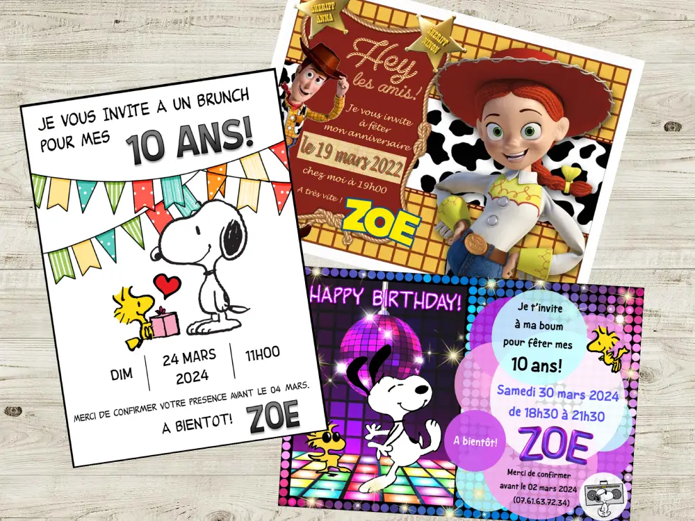 Invitations Anniversaire, Brunch, Boum, Personnalisé, Sur Mesure, Lizziepoppins